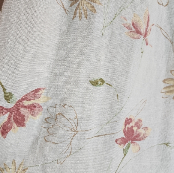 Coldwater Creek 100% linen Pull On floral maxi skirt pockets size small petite - Picture 12 of 14